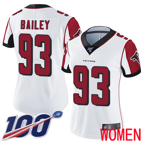 Atlanta Falcons Limited White Women Allen Bailey Road Jersey NFL Football #93 100th Season Vapor Untouchable